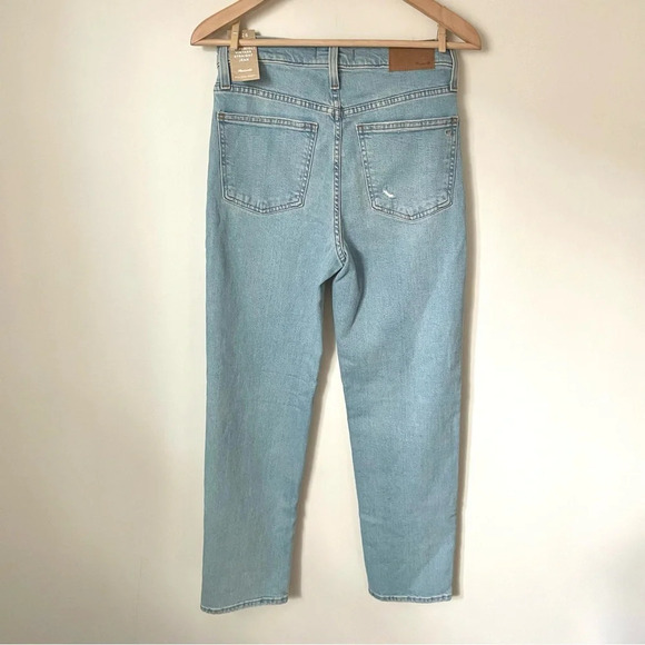 Madewell The Perfect Vintage Straight Jean in Danby Wash: Knee-Rip Edition NWT - Picture 5 of 10